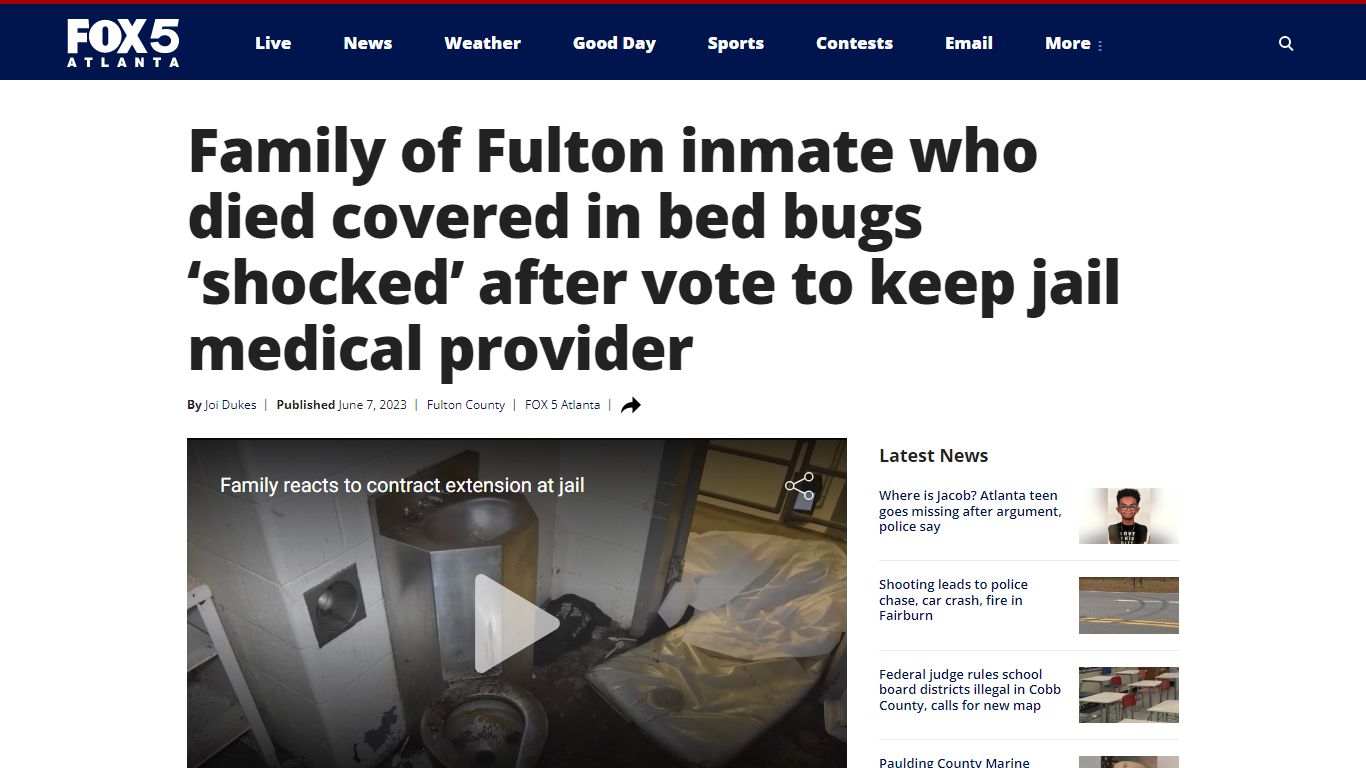 Family of Fulton inmate who died covered in bed bugs ‘shocked’ after ...