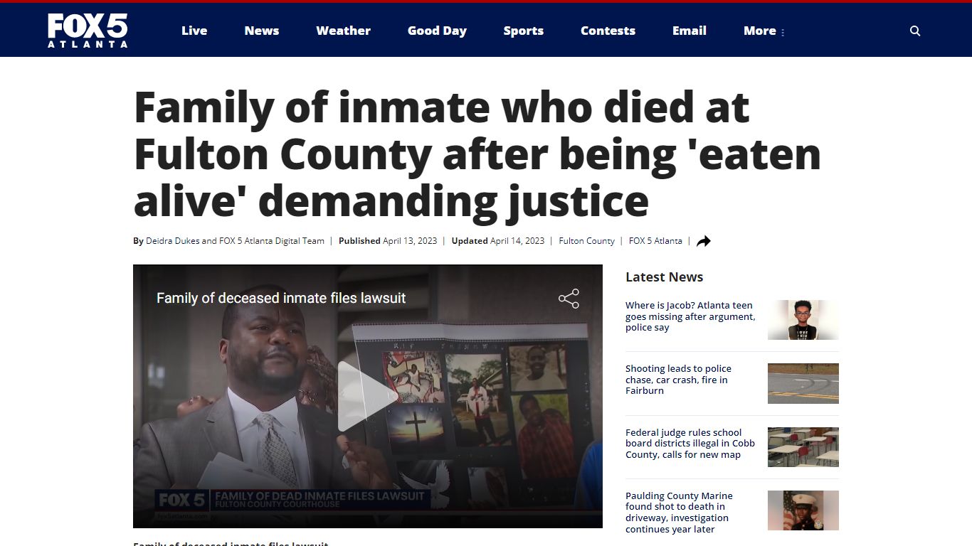 Family of inmate who died at Fulton County after being 'eaten alive ...